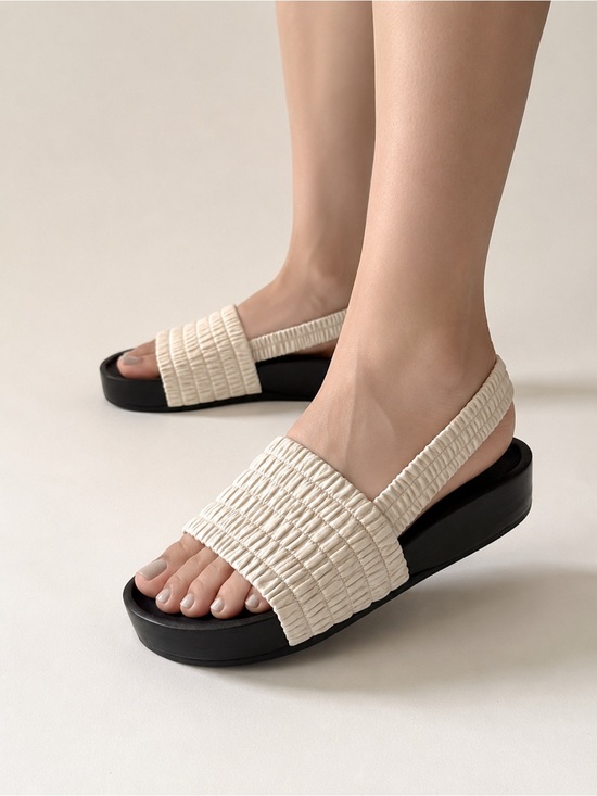CO Shoes - CO Leather Slingback Slide Sandal 9 Chunky Platform Casual Vacation Resort Chic